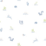 Papel Mural Animalitos del bosque 8011 | Kids & Kids