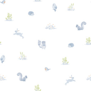 Papel mural infantil Kids & Kids Muresco diseño animalitos del bosque vinílico lavable