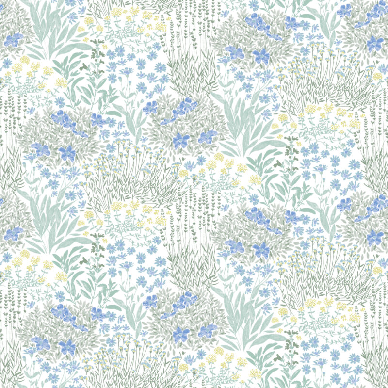 Papel mural infantil Kids & Kids Muresco diseño ramas y flores vinílico lavable