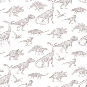 Papel mural infantil Kids & Kids Muresco diseño dinosaurios vinílico lavable