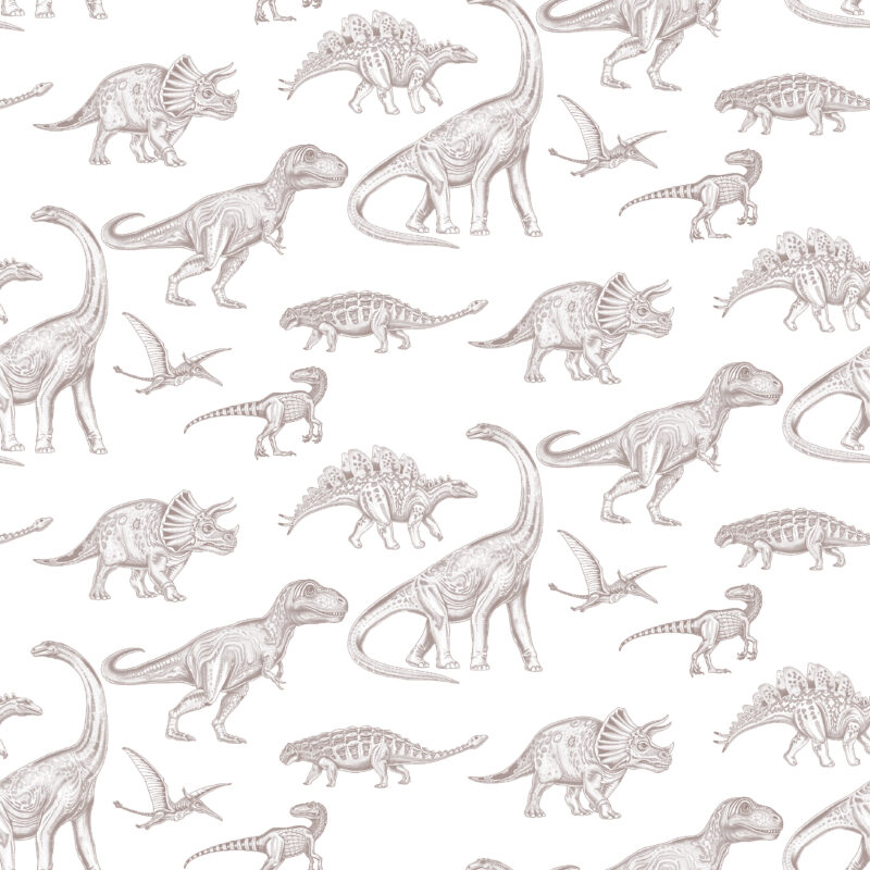 Papel mural infantil Kids & Kids Muresco diseño dinosaurios vinílico lavable