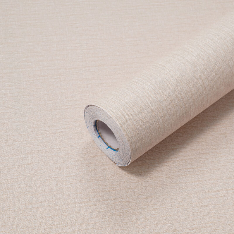 Papel mural Autoadhesivo texturado en rollo de 0.60 x 5 m color Beige, textura lino